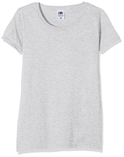 Fruit of the Loom Ss129m, Camiseta Para Mujer, Gris (Heather), S (Talla fabricante 10)