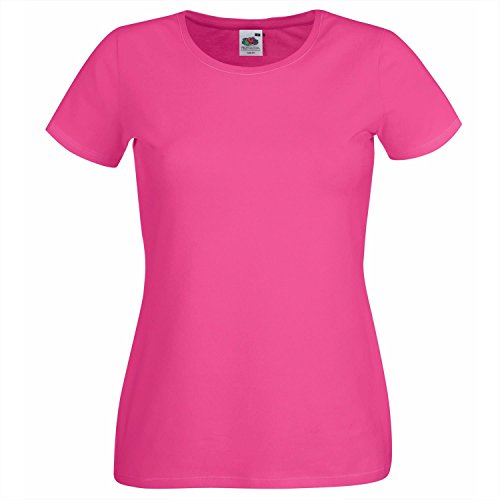 Fruit of the Loom Ss129m, Camiseta Para Mujer, Rosa (Fuchsia), XL (Talla fabricante 16)