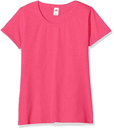 Fruit of the Loom Valueweight T-Shirt 5 Pack Camiseta, Rosa (Fuchsia 57), XL (Pack de 5) para Mujer