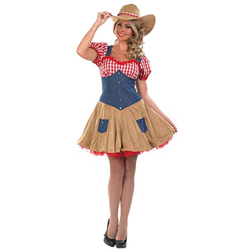 Fun Shack Disfraz de Vaquera para Mujer. Vestido de Rodeo de Vaquera del Viejo Oeste, Talla L