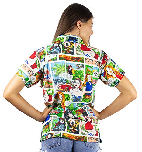 Funky Camisa Hawaiana, Comic, Multicolor, S