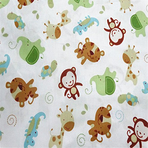 FUYA - Tejido de algodón para patchwork con motivo de mono, 160 x 100 cm, 2 piezas, para la decoración de ropa y sábanas infantiles