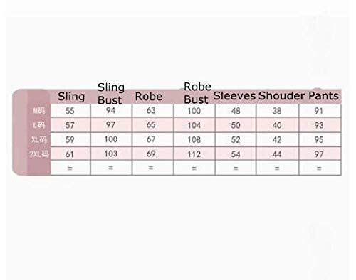 FYMIJJ Albornoces de Invierno,Conjunto de Pijamas cálidos de otoño Invierno para Mujer, Pijamas Sexis para Mujer, Ropa de Dormir sin Mangas con Tirantes, Bata de pantalón Largo, 5, M