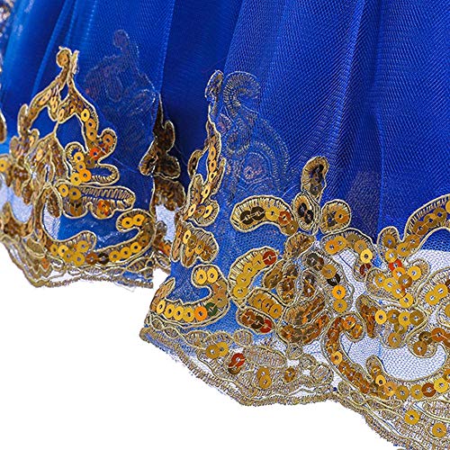 FYMNSI Vestido de niña de flores para bebé, vestido de fiesta para niñas, cumpleaños, dama de honor, vestido de boda, tutú de princesa, elegante, línea A azul 18-24 Meses