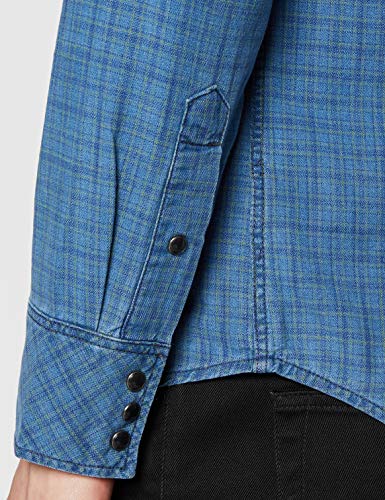 G-STAR RAW 3301 Slim Fit Hemden Camisa, Multicolor (Sun Faded Bronze Green Check C122-b667), XXL para Hombre