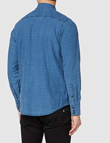 G-STAR RAW 3301 Slim Fit Hemden Camisa, Multicolor (Sun Faded Bronze Green Check C122-b667), XXL para Hombre