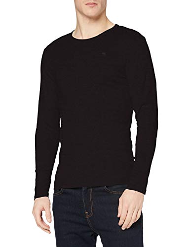 G-STAR RAW Base R T L/S 1-Pack Camisa Manga Larga, Negro (Black 990), Large para Hombre