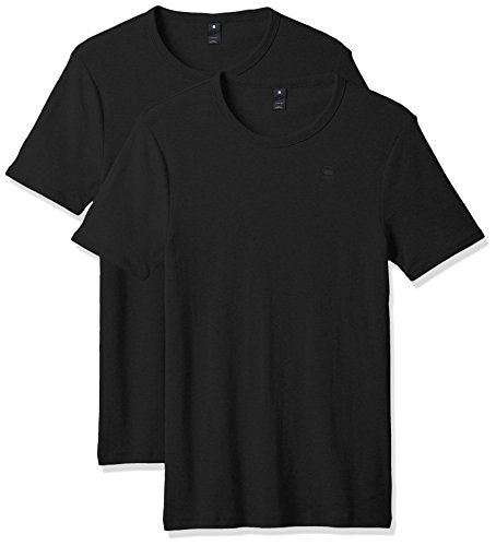 G-STAR RAW Base R T S/s 2-Pack Camiseta, Negro (Black 990), M para Hombre