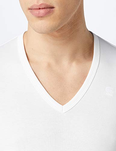 G-STAR RAW Base V T S/s 2-Pack Camiseta, Blanco (White 110), XL para Hombre