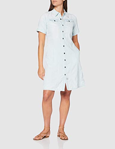 G-STAR RAW Denim Straight Vestido, Sun Faded Arctic B431/B470, Medium para Mujer