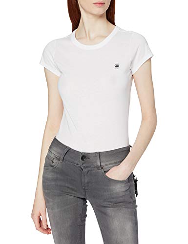 G-STAR RAW Eyben Slim R T Wmn S/s Camiseta, Blanco (White 110), M para Mujer