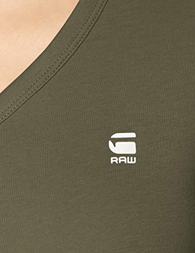 G-STAR RAW Eyben Slim V-Neck T-Shirt Camiseta, Verde (dk Shamrock 7159), Medium para Mujer