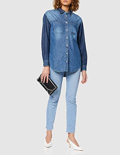 G-STAR RAW Parota Boyfriend Blusa, Azul (Faded Indigo Destroyed B810-A949), X-Small para Mujer