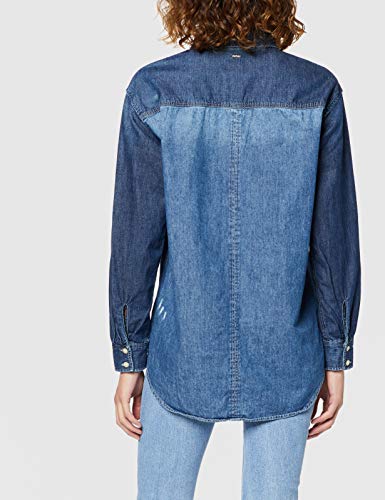 G-STAR RAW Parota Boyfriend Blusa, Azul (Faded Indigo Destroyed B810-A949), X-Small para Mujer