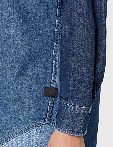 G-STAR RAW Parota Boyfriend Blusa, Azul (Faded Indigo Destroyed B810-A949), X-Small para Mujer
