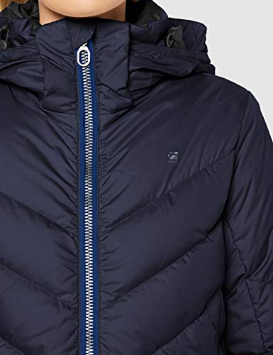 G-STAR RAW Whistler Slim Down Hooded Long Abrigo, Azul (Sartho Blue 6067), 38 (Talla del fabricante: Small) para Mujer