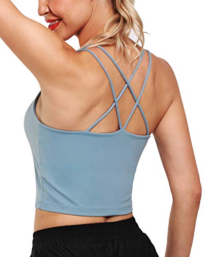G4Free Sujetador Deportivo para Mujer Ropa de Ciclismo para Mujer con Cruzados Espalda Camiseta sin Manga Yoga Top para Entrenamiento Gimnasio