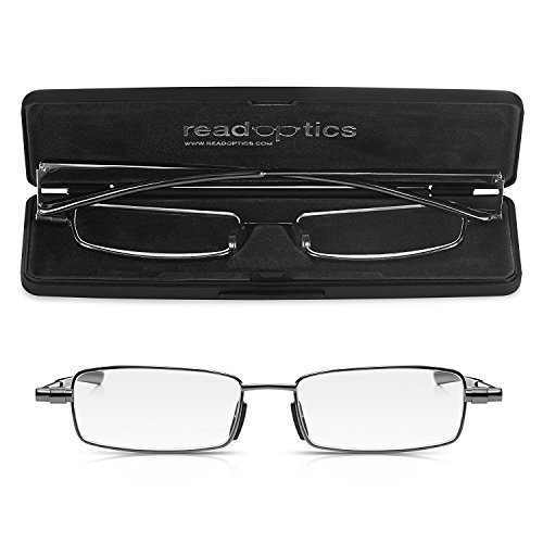 Gafas de Lectura 2-Pack READ OPTICS. Hombre/Mujer. Sistema Estuche muy Delgado Patentado. Funda Compacta-s de Bolsillo. Lentes Graduadas para Leer +1.5 Dioptrías