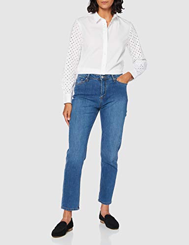 GANT D1. Broderie Anglaise Mix Shirt Blusas, White, 44 para Mujer