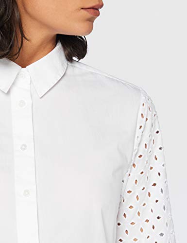 GANT D1. Broderie Anglaise Mix Shirt Blusas, White, 44 para Mujer