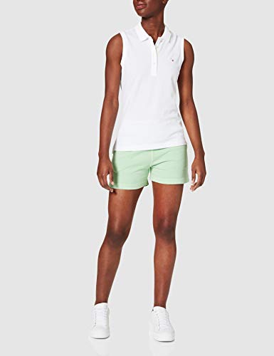 GANT D1. Original Sleeveless Pique Camisa de Polo, Blanco, XS para Mujer
