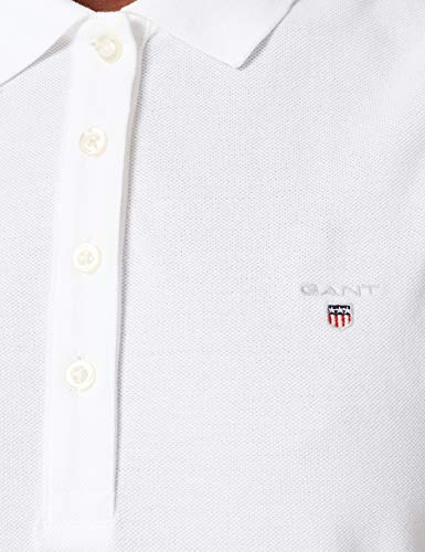 GANT D1. Original Sleeveless Pique Camisa de Polo, Blanco, XS para Mujer