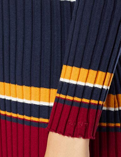 Gant D1. Rib Knitted Dress Vestido, Multicolor (Multicolor 105), Medium (Talla del Fabricante: M-L) para Mujer