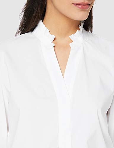 GANT D1. TP Frill Shirt Camisa Manga Larga, Blanco (White 110), 46 (Talla del Fabricante: 44) para Mujer