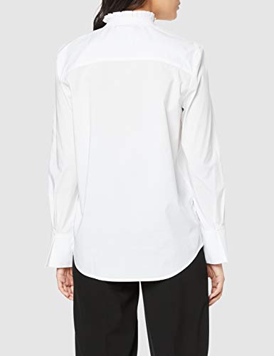 GANT D1. TP Frill Shirt Camisa Manga Larga, Blanco (White 110), 46 (Talla del Fabricante: 44) para Mujer