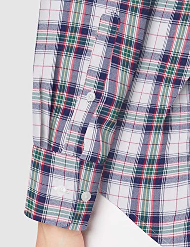 GANT D2. Flannel Check Relaxed Shirt Camisa, Blanco, 44 para Mujer