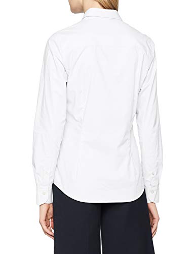 GANT Solid Stretch Broadcloth Shirt Camisa, Blanco, 40 para Mujer