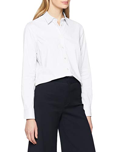 GANT Solid Stretch Broadcloth Shirt Camisa, Blanco, 40 para Mujer