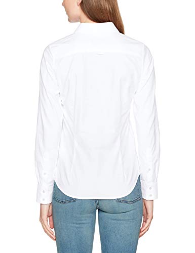GANT Stretch Oxford-Solid Shirt Blusa, Blanco (White 110), 46 (Talla del Fabricante: 44) para Mujer