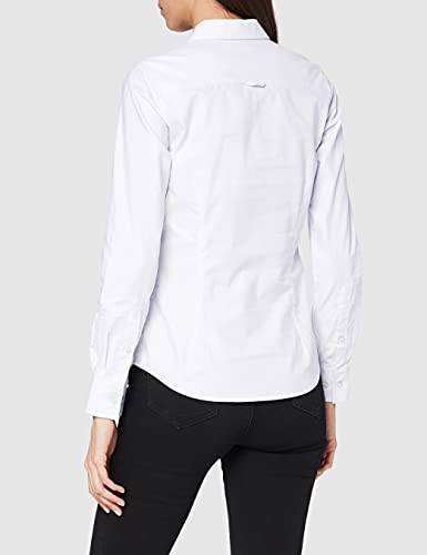 GANT Stretch Oxford-Solid Shirt Blusa, Blanco (White 110), 46 (Talla del Fabricante: 44) para Mujer