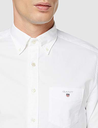 GANT The Oxford Shirt Reg BD Camisa Abotonada, Blanco (White), 4XL para Hombre