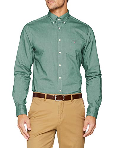 GANT The Oxford Shirt Reg BD Camisa, Verde (Ivy Green 373), Medium para Hombre