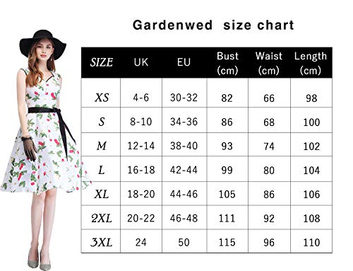 Gardenwed Mujer Retro Años 1950s Vintage Vestido de Cóctel Vestidos Corto Fiesta 50s 60s Rockabilly Yellow XS