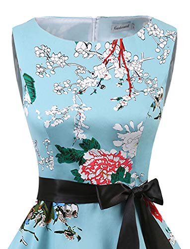 Gardenwed Vestidos Mujer Sin Mangas Cóctel Fiesta Retro Pin Up Floral 3XL