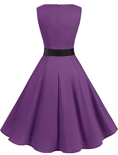 Gardenwed Vestidos Mujer Sin Mangas Cóctel Fiesta Retro Pin Up Purple S
