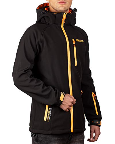 Geographical Norway Bans Production - Chaqueta softshell con capucha desmontable para hombre Negro L