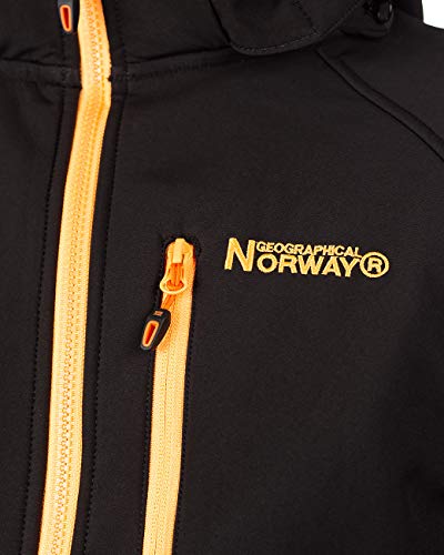 Geographical Norway Bans Production - Chaqueta softshell con capucha desmontable para hombre Negro L