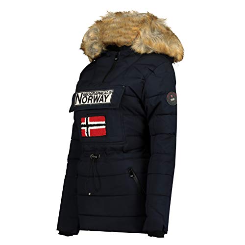 Geographical Norway Belinda Lady - Parka De Mujer Cálida - Abrigo Impermeable con Capucha De Piel - Outwear Invierno De Viento - Chaqueta Cálida Mujer Fashion Casual (Azul Marino 2XL) Talla 5