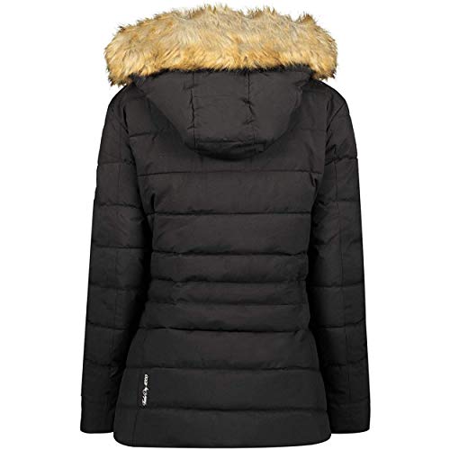 Geographical Norway Belinda Lady - Parka De Mujer Cálida - Abrigo Impermeable con Capucha De Piel - Outwear Invierno De Viento - Chaqueta Cálida Mujer Fashion Casual (Negro M) Talla 2
