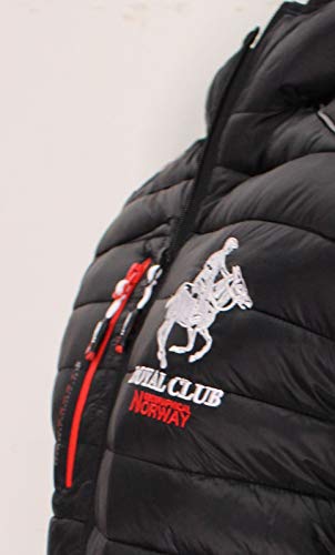 Geographical Norway Bryan Chaqueta de invierno para hombre, chaqueta acolchada con capucha, chaqueta con capucha y forro, cálida, anorak, para el invierno, otoño, XXL, negro