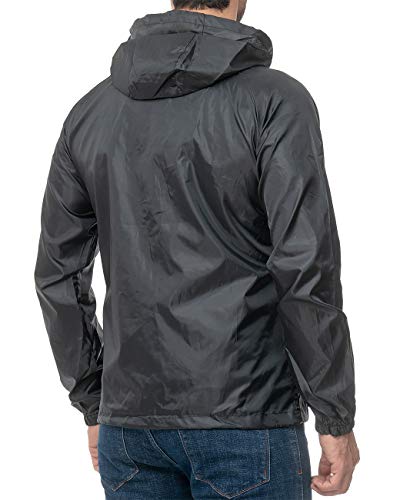 Geographical Norway Chaqueta impermeable con capucha para hombre Negro S