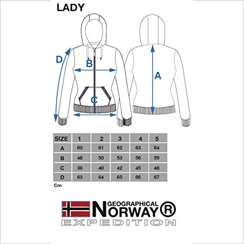 Geographical Norway FESPOTE LADY - Sudadera Mujer Capucha Bolsillos Grandes Canguro Talla - Hoodie Mujer Manga Larga Sudadera Casual - Sudadera Grande Capucha Chaqueta Tops Jersey (Pink Flash M)