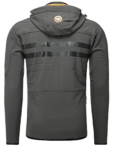 Geographical Norway ROYAUTE MEN - Chaqueta Softshell Impermeable Hombre - Capucha Transpirable Exterior - Chaqueta Cortavientos Invierno - Ideal Para Actividades Al Aire Libre (Negro L)