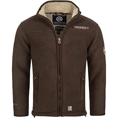 Geographical Norway UBOLT MEN - Hombre Manga Larga Lana Polar - Chaqueta Caliente Resistente Fleece- Bolsillo Cuello Cremallera - Ideal Actividades Aire Libre Invierno BEIGE M