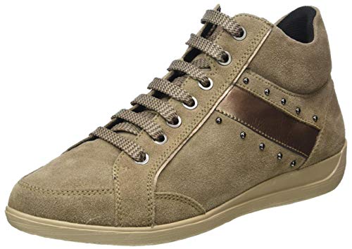 GEOX D MYRIA G DK BEIGE/LEAD Women's Trainers Hi-Top Trainers size 39(EU)