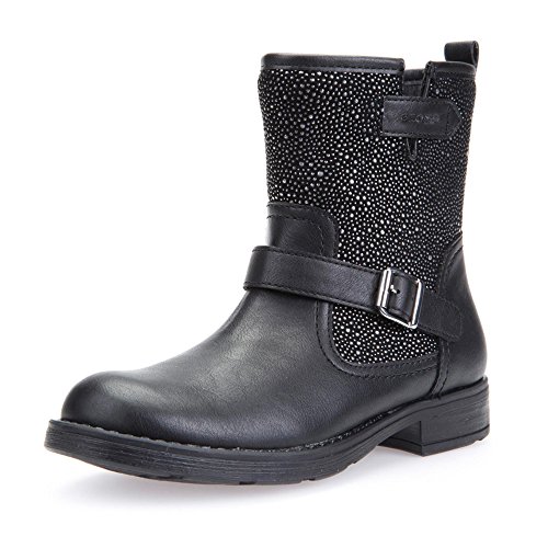 Geox Jr Sofia K, Botas de Motero Niñas, Negro (Black/Silver C0039), 34 EU